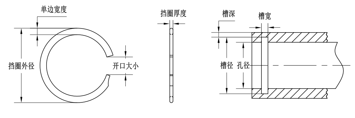 VK-350孔用單層螺旋擋圈